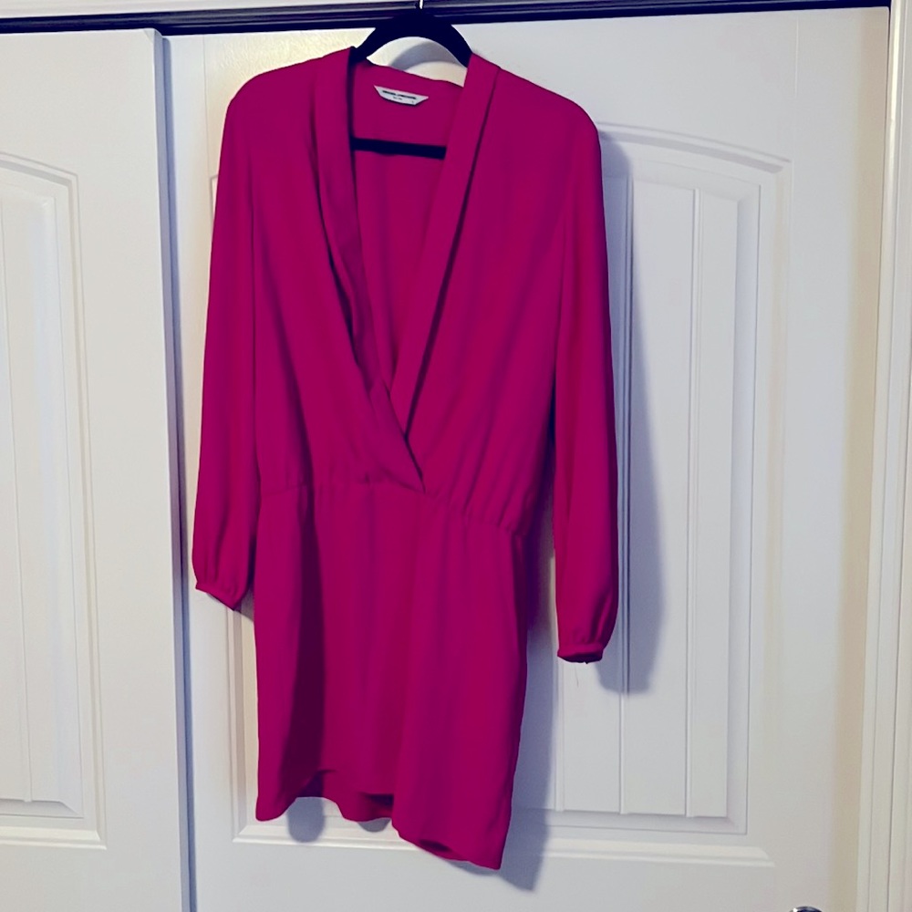 Amanda Uprichard Ciara pink low cut mini dress size medium. NWOT